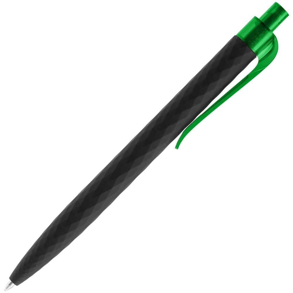 Ручка шариковая Prodir QS01 PRT-T Soft Touch черная с зеленым - фото 3