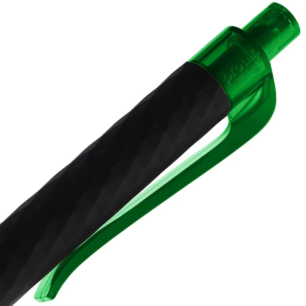 Ручка шариковая Prodir QS01 PRT-T Soft Touch черная с зеленым - фото 6