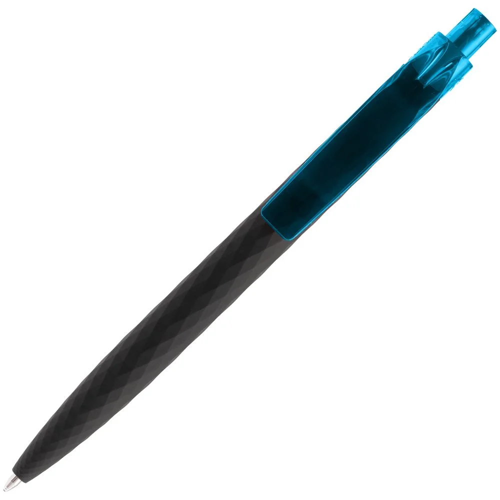 Ручка шариковая Prodir QS01 PRT-T Soft Touch черная с голубым - фото 4