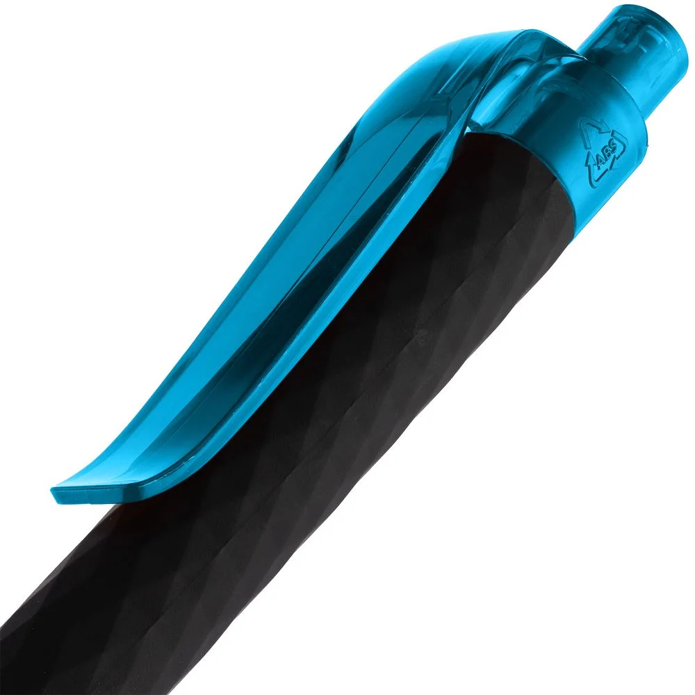 Ручка шариковая Prodir QS01 PRT-T Soft Touch черная с голубым - фото 5