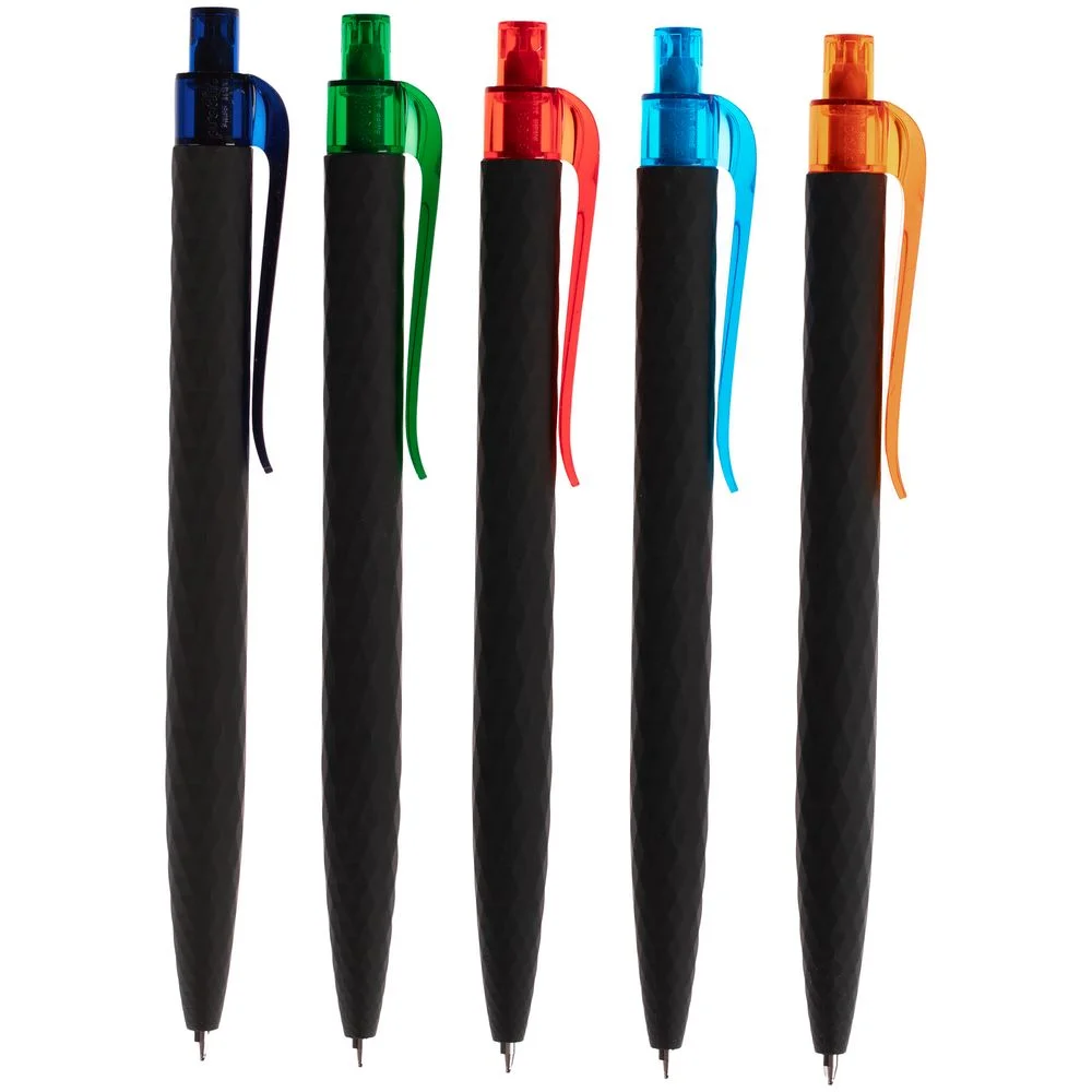 Ручка шариковая Prodir QS01 PRT-T Soft Touch черная с голубым - фото 7
