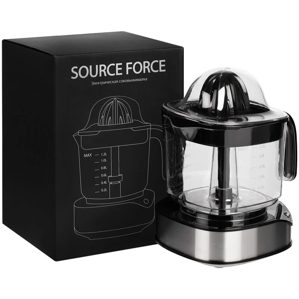 Электрическая соковыжималка для цитрусовых Source Force серебристо-черная - фото 4