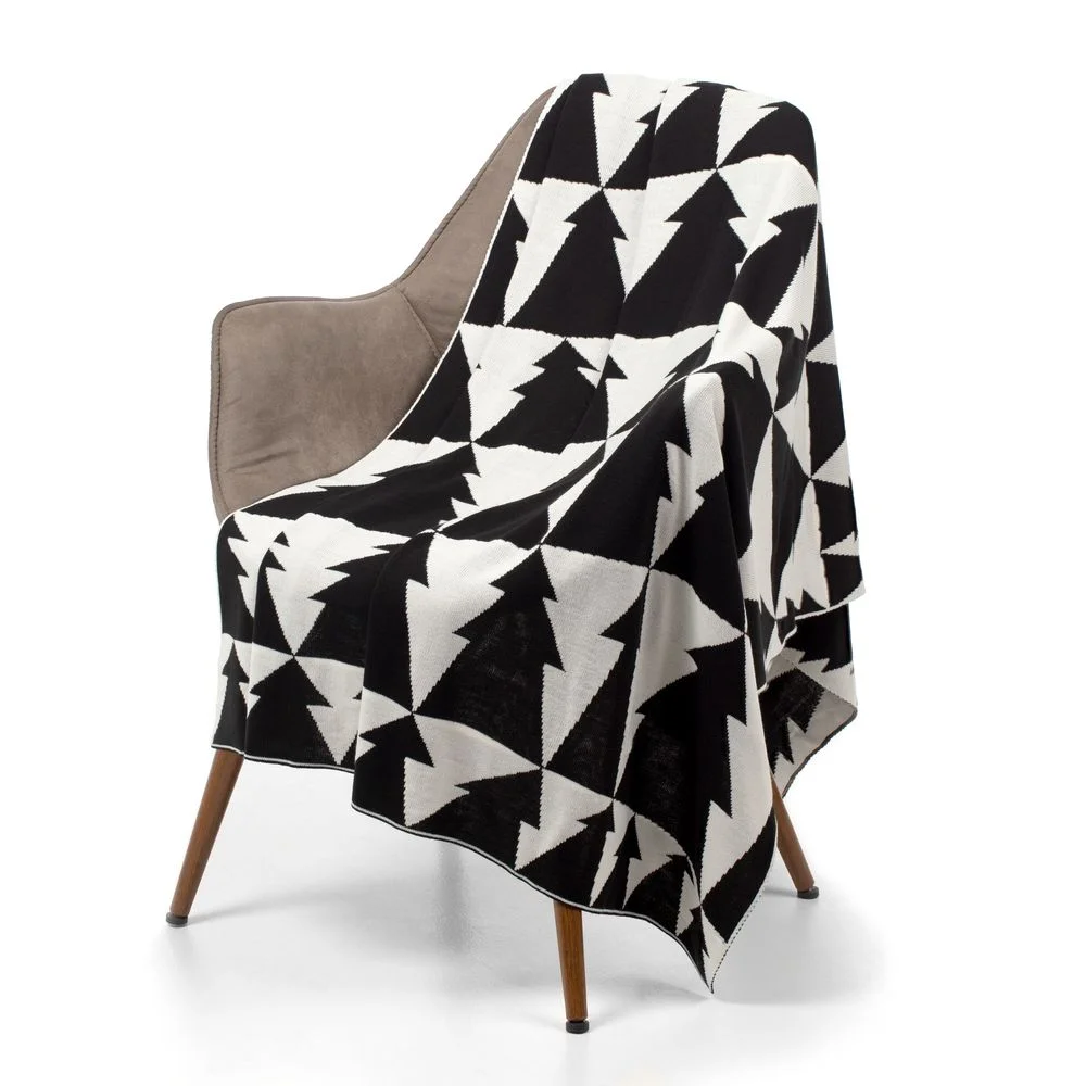 Плед «Танцующий лес», белый с черным - фото 2