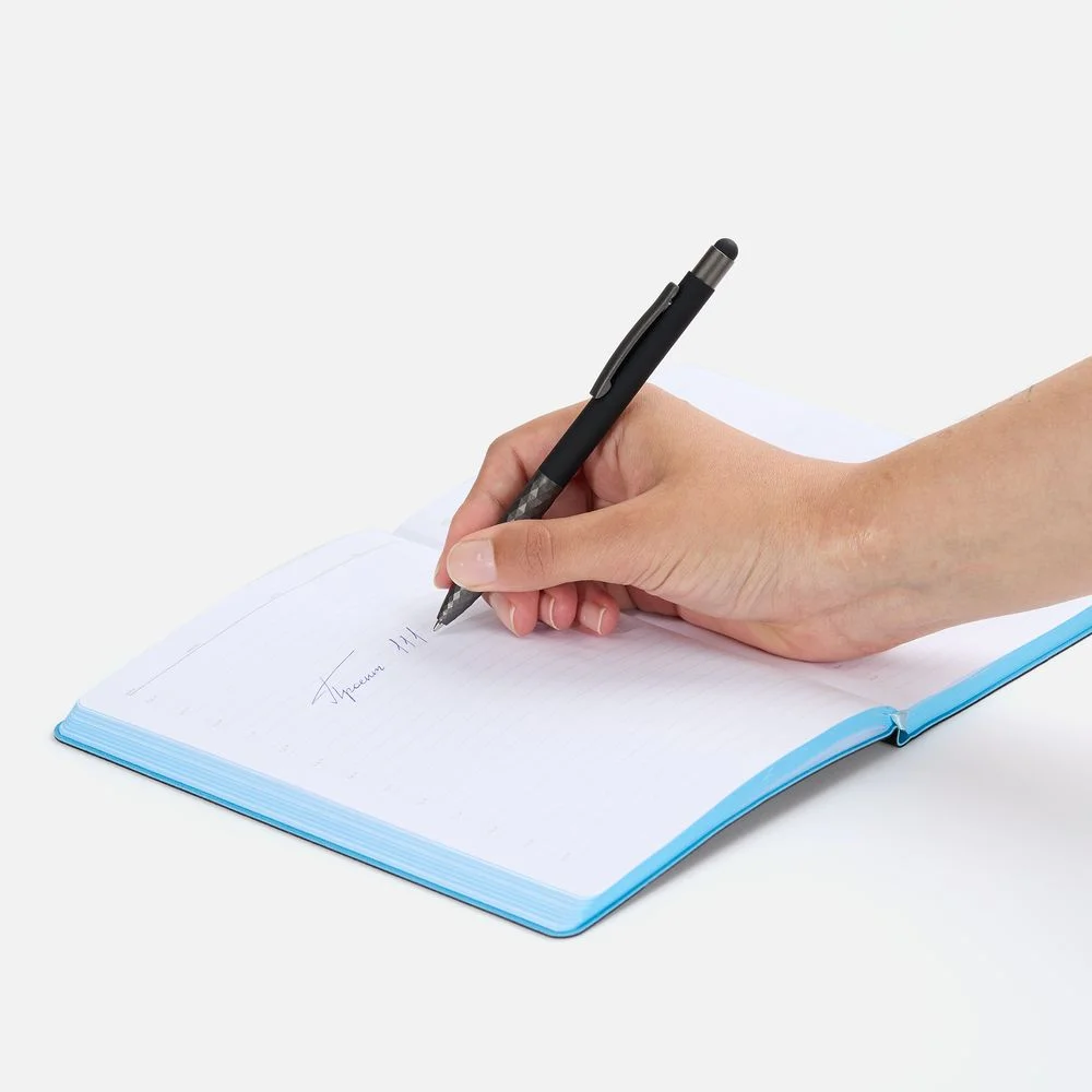 Ручка шариковая Digit Soft Touch со стилусом черная - фото 4