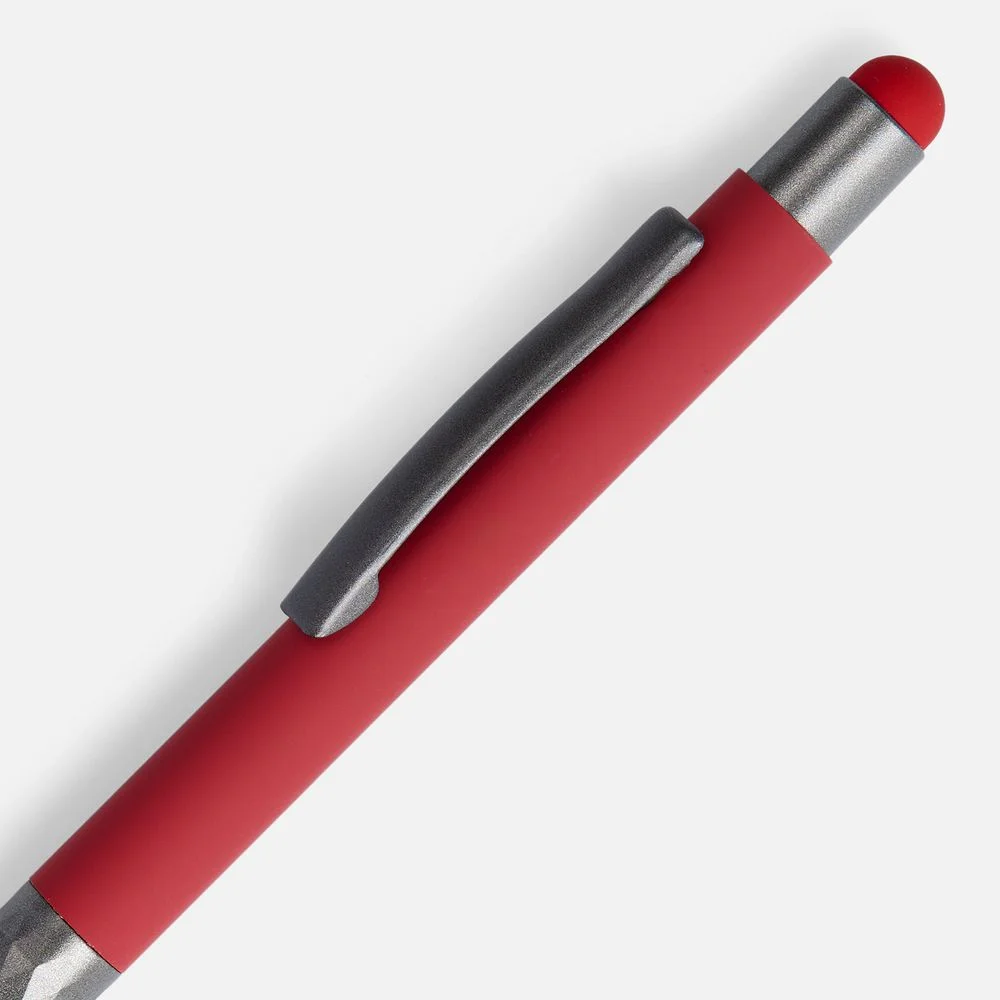 Ручка шариковая Digit Soft Touch со стилусом красная - фото 3