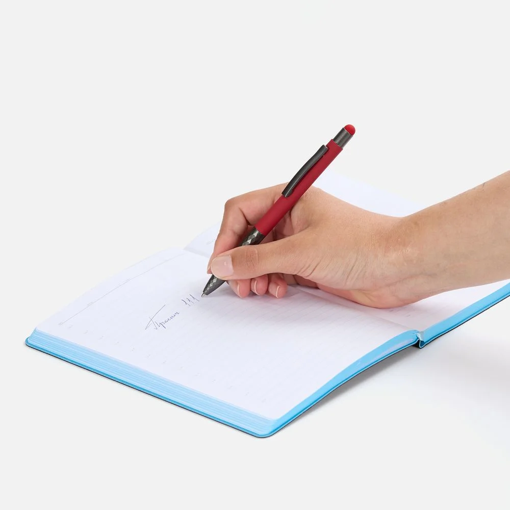 Ручка шариковая Digit Soft Touch со стилусом красная - фото 4