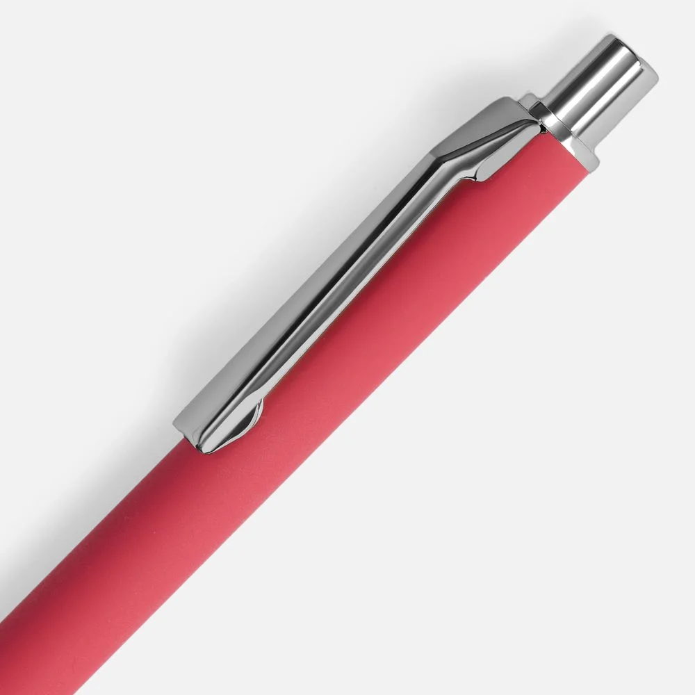 Ручка шариковая Lobby Soft Touch Chrome красная - фото 3