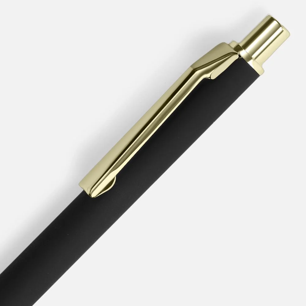 Ручка шариковая Lobby Soft Touch Gold черная - фото 3