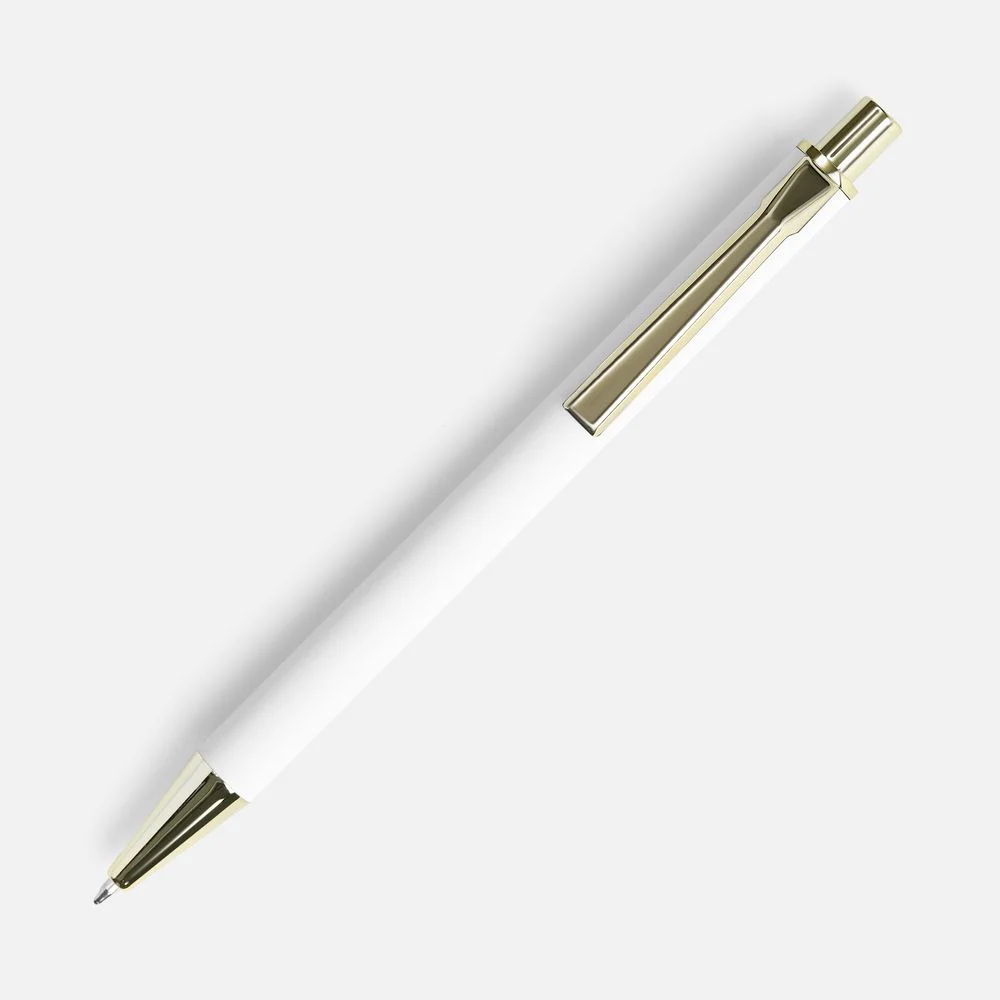 Ручка шариковая Lobby Soft Touch Gold белая - фото 2