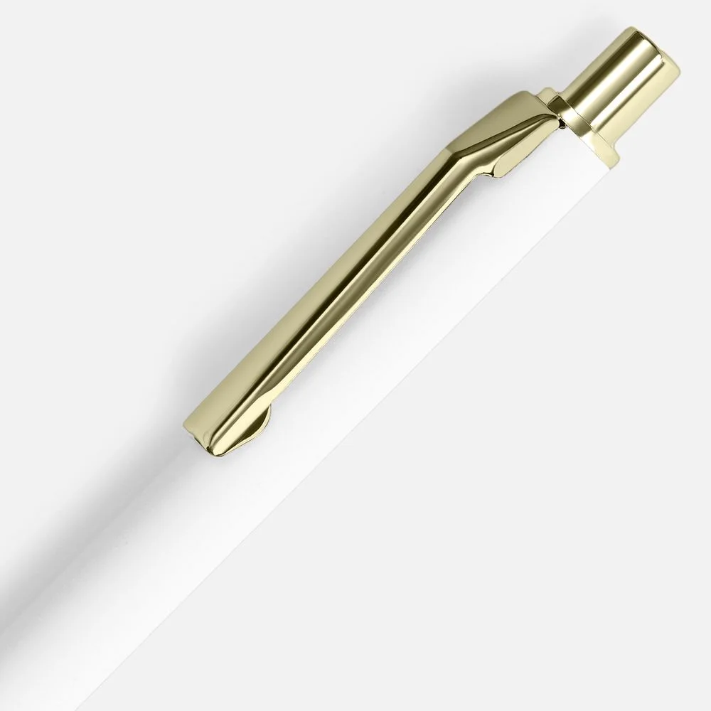 Ручка шариковая Lobby Soft Touch Gold белая - фото 3