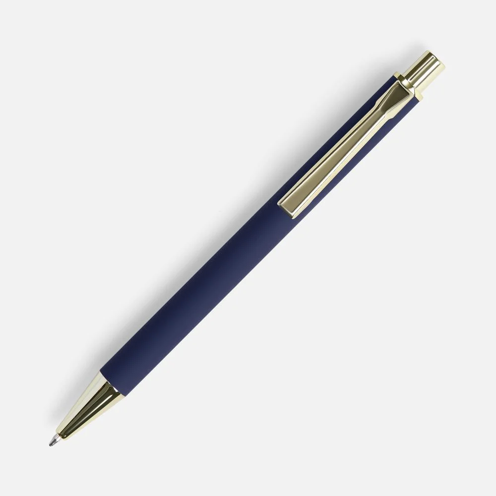 Ручка шариковая Lobby Soft Touch Gold синяя - фото 2