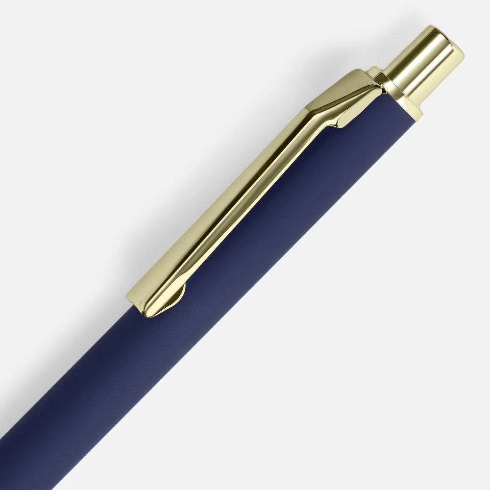 Ручка шариковая Lobby Soft Touch Gold синяя - фото 3