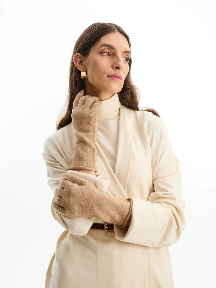 Перчатки Alpine, удлиненные, бежевые - фото 4