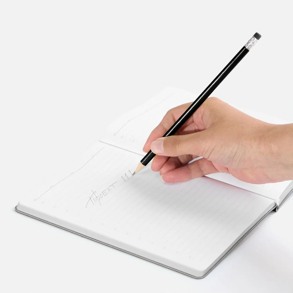 Карандаш простой Triangle с ластиком черный - фото 2