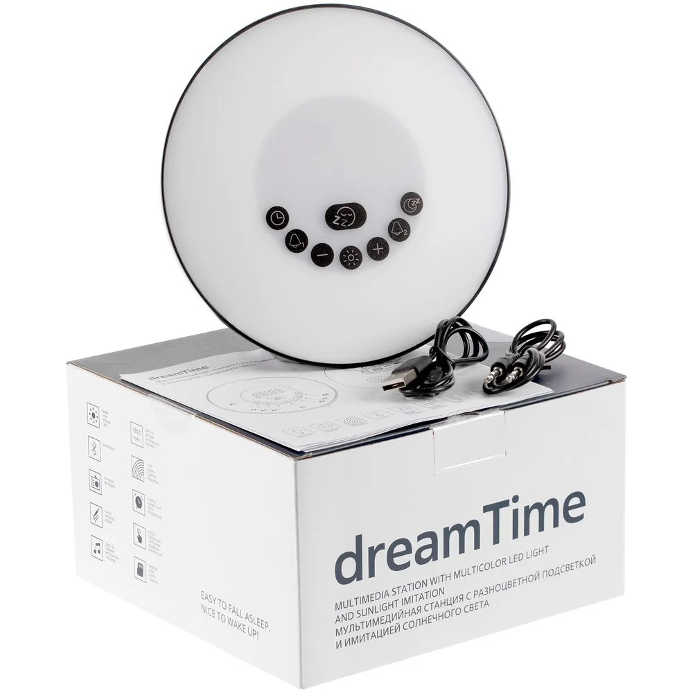 Лампа-колонка со световым будильником dreamTime ver.2 черная - фото 9