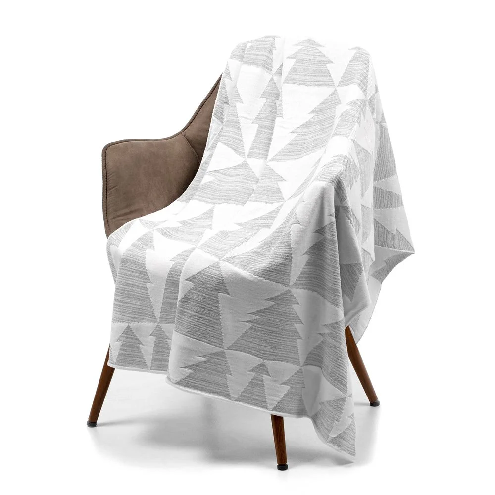 Плед Танцующий лес белый с серебристым - фото 2