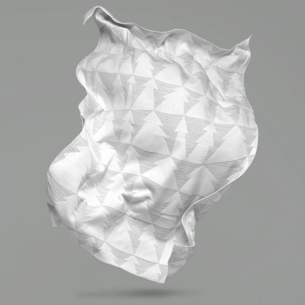 Плед Танцующий лес белый с серебристым - фото 7