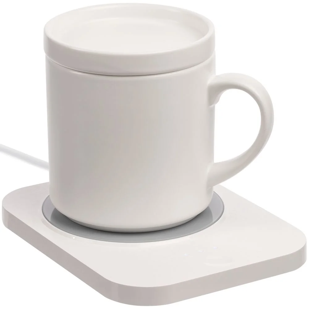 Кружка с подогревом и беспроводной зарядкой dualBase plus, белая - фото 3