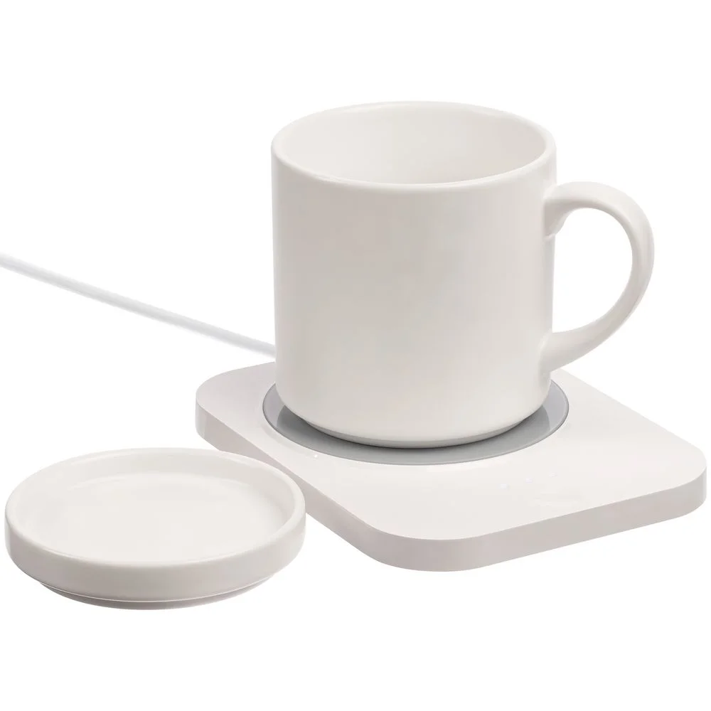 Кружка с подогревом и беспроводной зарядкой dualBase plus, белая - фото 4