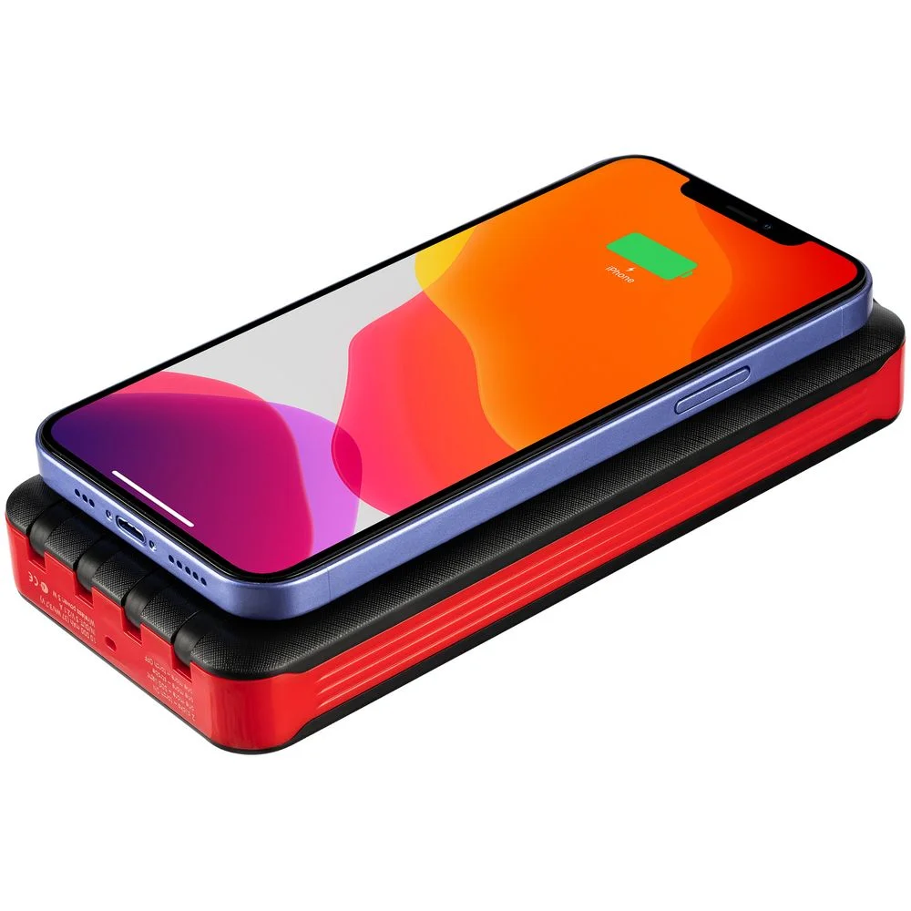 Аккумулятор с беспроводной зарядкой Holiday Maker Wireless, 10000 мАч, красный - фото 4