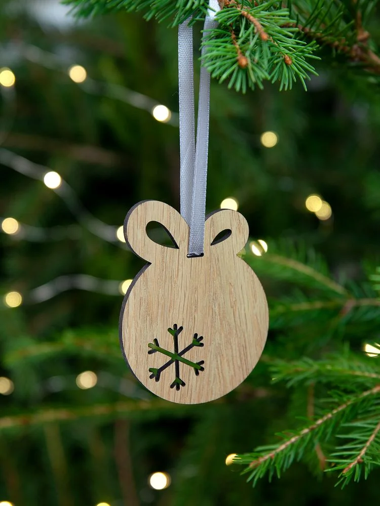 Деревянная подвеска Christmate шар - фото 4