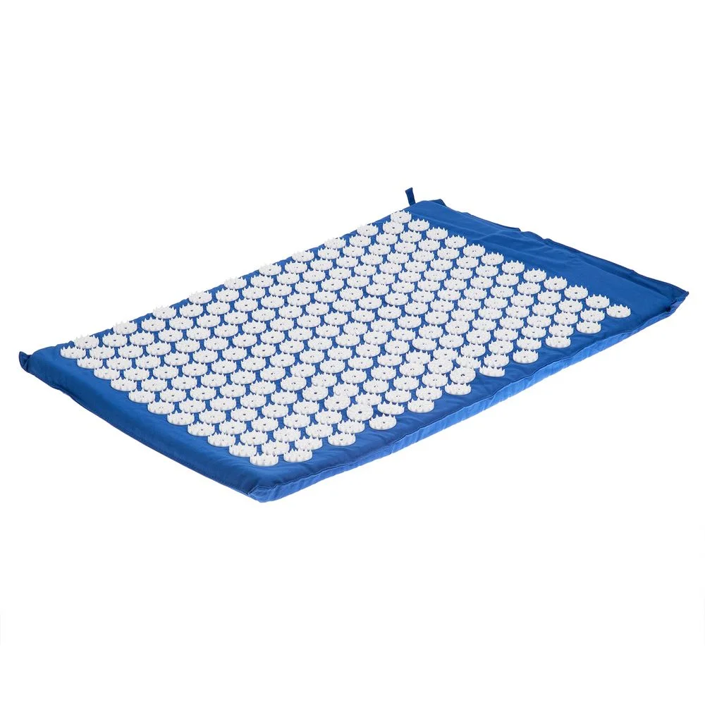 Массажный акупунктурный коврик с валиком Iglu, синий с белым - фото 4