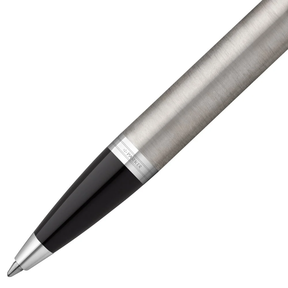 Ручка шариковая Parker IM Essential Stainless Steel CT серебристая с черным - фото 3