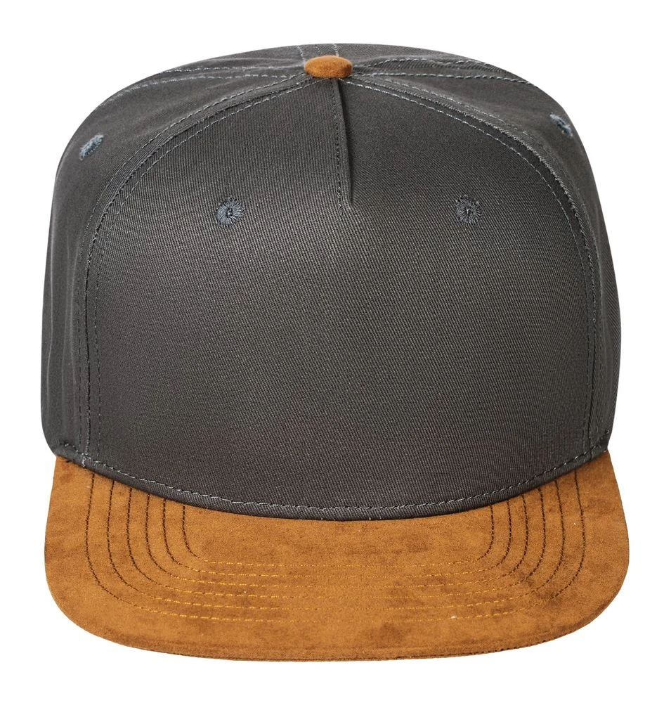 Бейсболка Foreside с прямым козырьком, серая с коричневым - фото 3