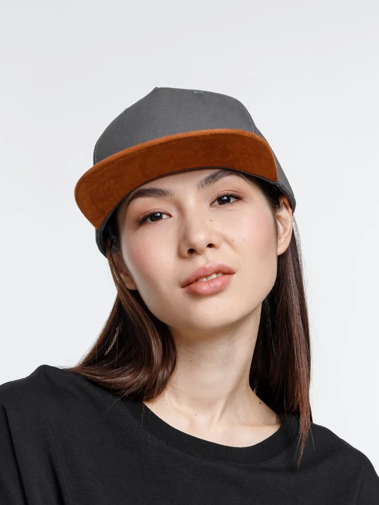 Бейсболка Foreside с прямым козырьком, серая с коричневым - фото 5