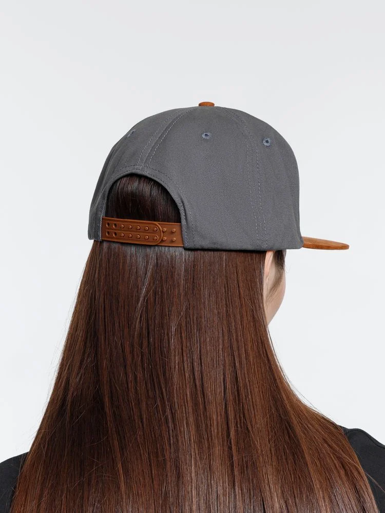 Бейсболка Foreside с прямым козырьком, серая с коричневым - фото 7