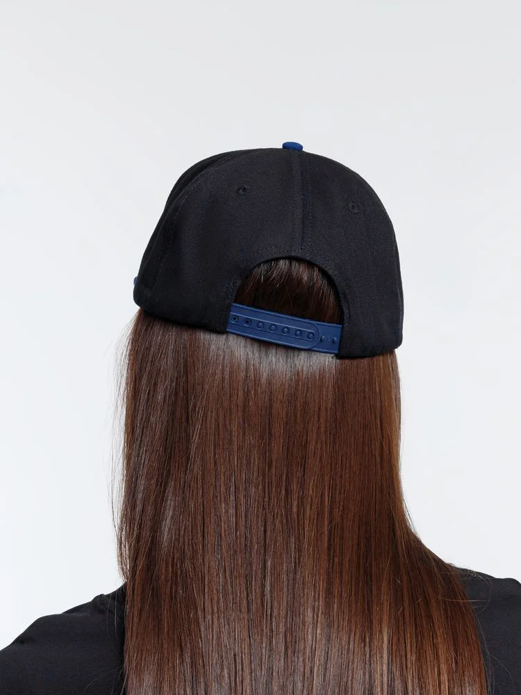 Бейсболка Foreside с прямым козырьком, черная с синим - фото 10