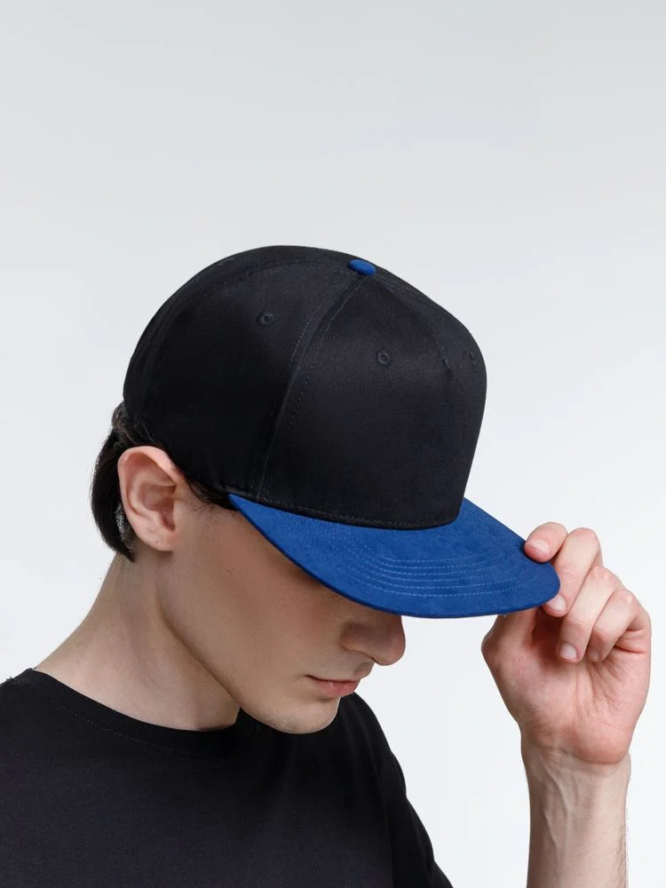 Бейсболка Foreside с прямым козырьком, черная с синим - фото 6