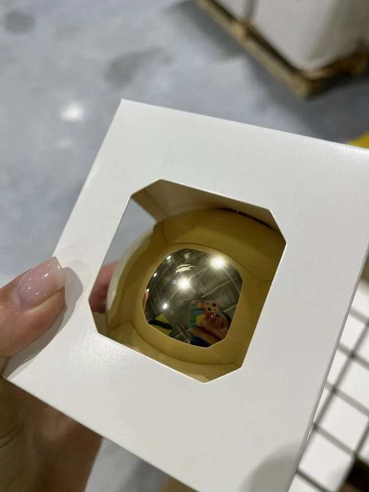 Оформительский шар Finery, 8 см, глянцевый золотистый - фото 4