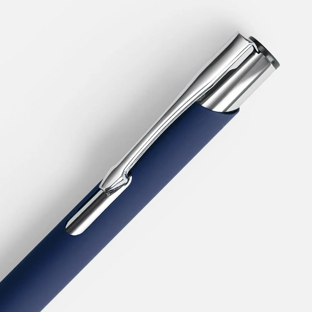 Ручка шариковая Keskus Soft Touch темно-синяя - фото 4