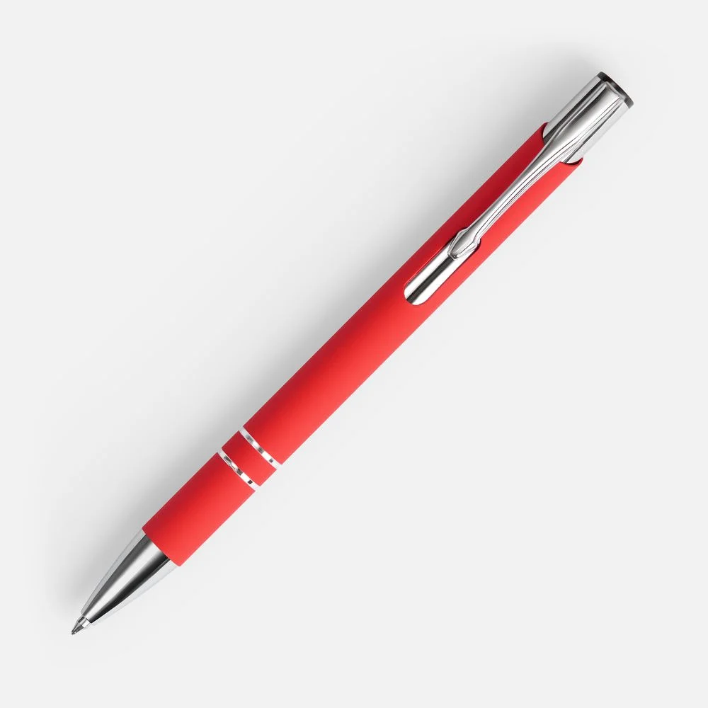 Ручка шариковая Keskus Soft Touch красная - фото 2