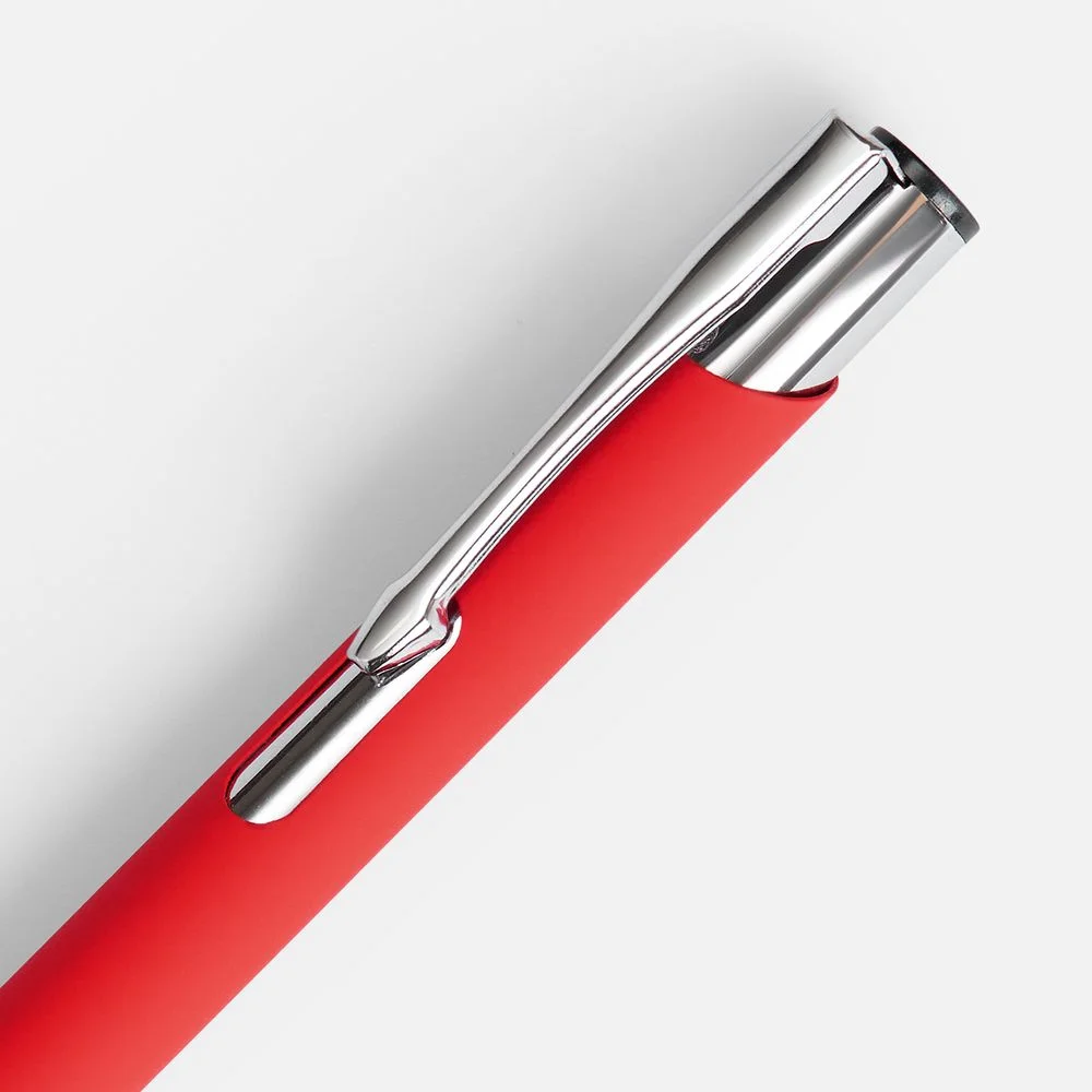 Ручка шариковая Keskus Soft Touch красная - фото 4