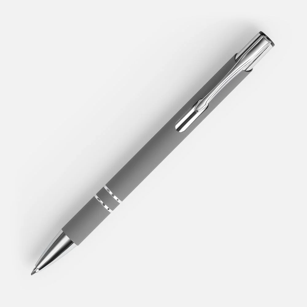 Ручка шариковая Keskus Soft Touch серая - фото 2