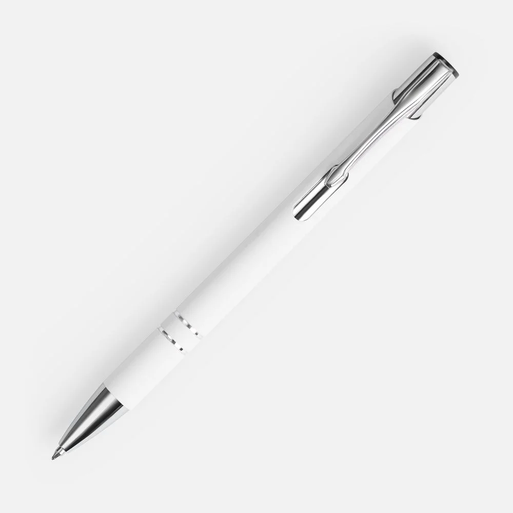 Ручка шариковая Keskus Soft Touch белая - фото 2