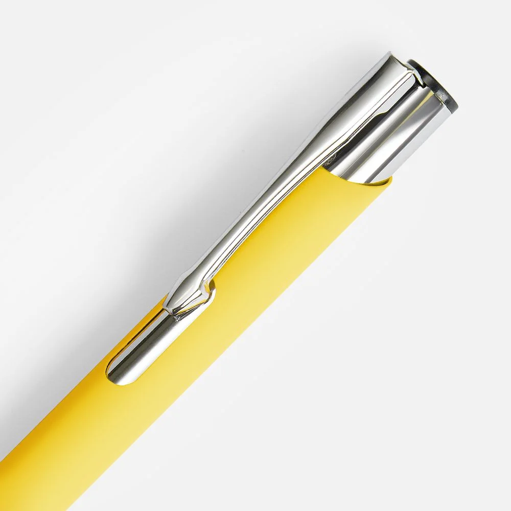 Ручка шариковая Keskus Soft Touch желтая - фото 4