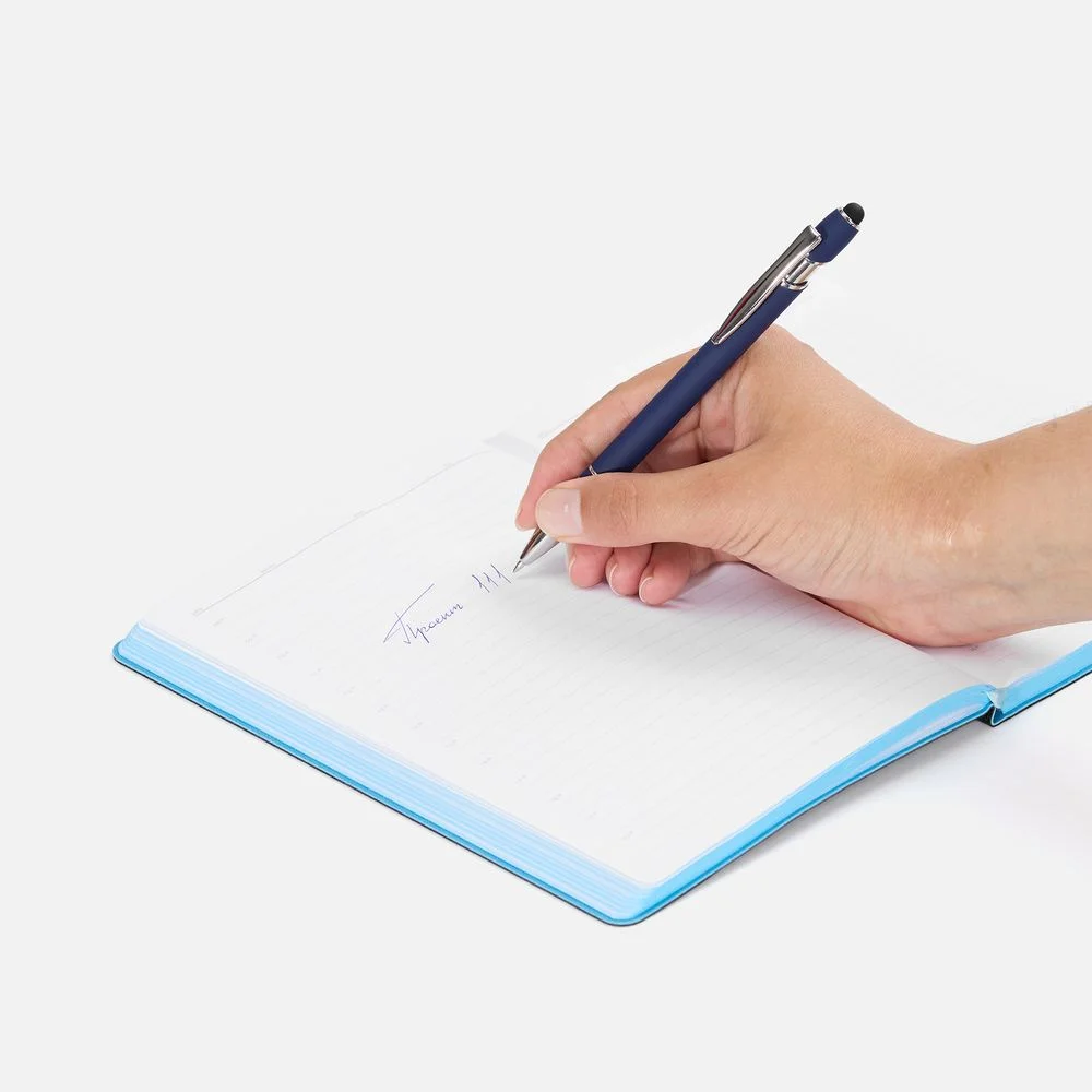 Ручка шариковая Pointer Soft Touch со стилусом темно-синяя - фото 5