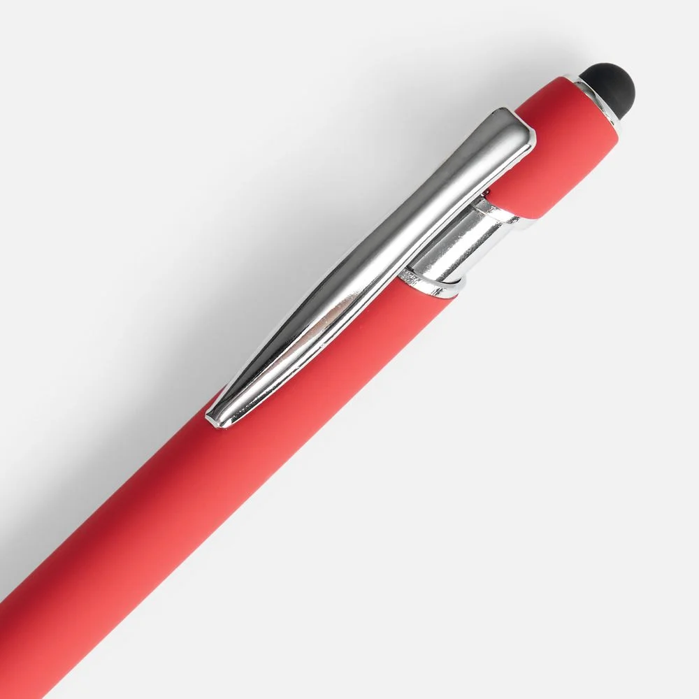 Ручка шариковая Pointer Soft Touch со стилусом красная - фото 3