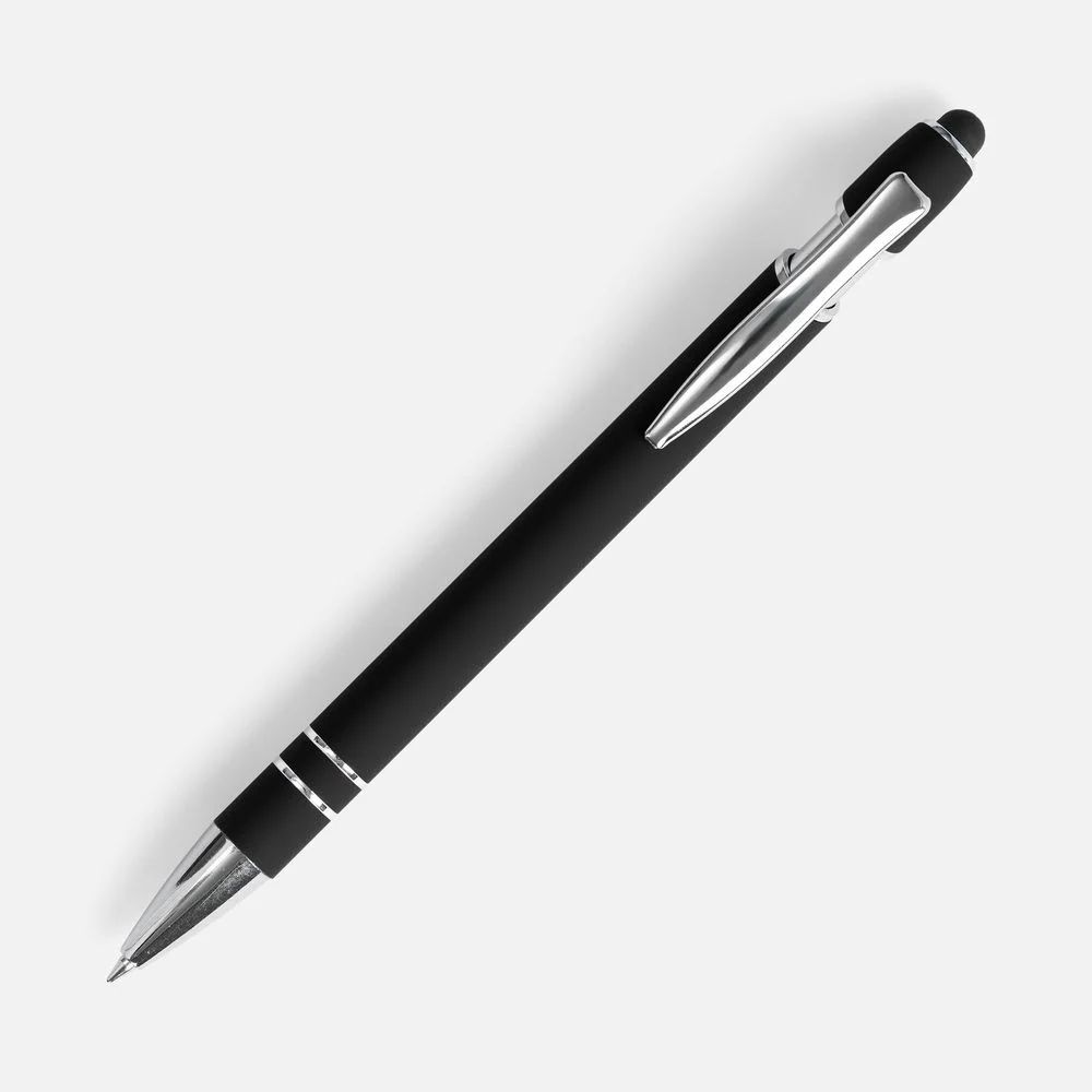 Ручка шариковая Pointer Soft Touch со стилусом черная - фото 2