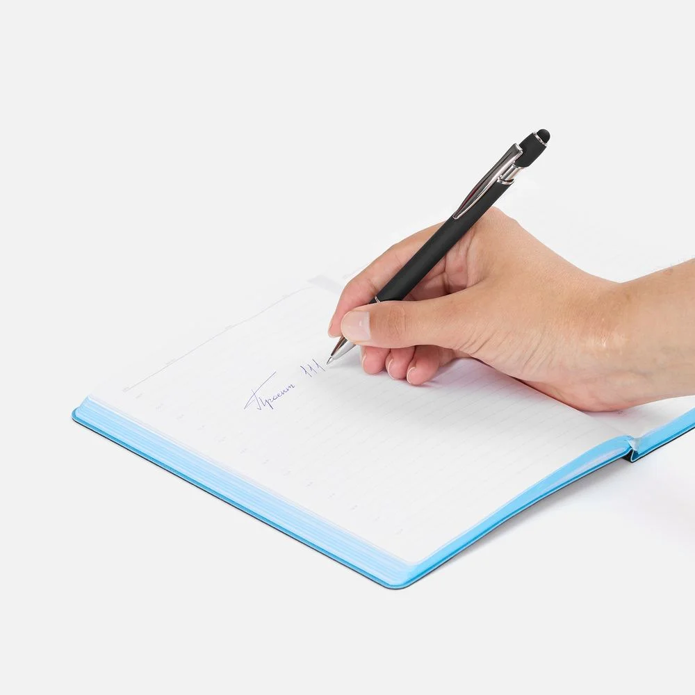 Ручка шариковая Pointer Soft Touch со стилусом черная - фото 4
