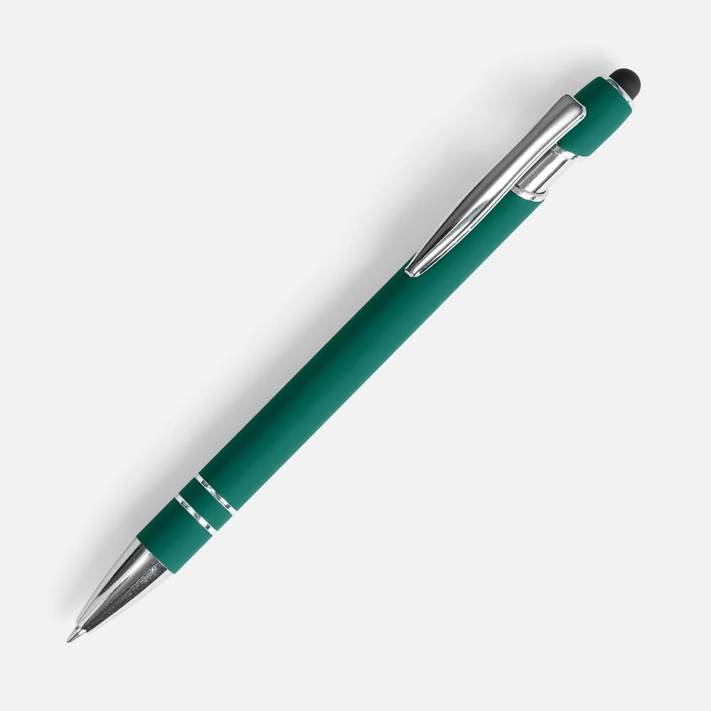 Ручка шариковая Pointer Soft Touch со стилусом зеленая - фото 2
