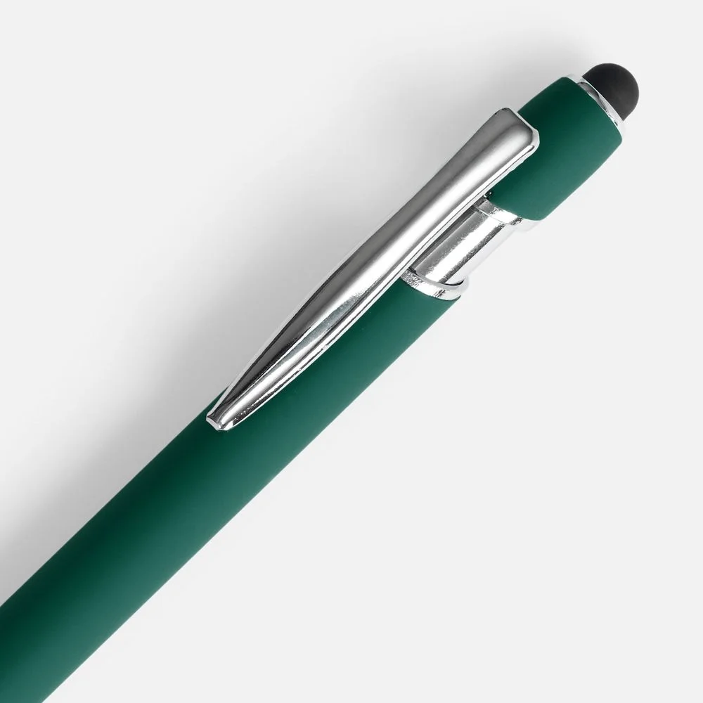 Ручка шариковая Pointer Soft Touch со стилусом зеленая - фото 3