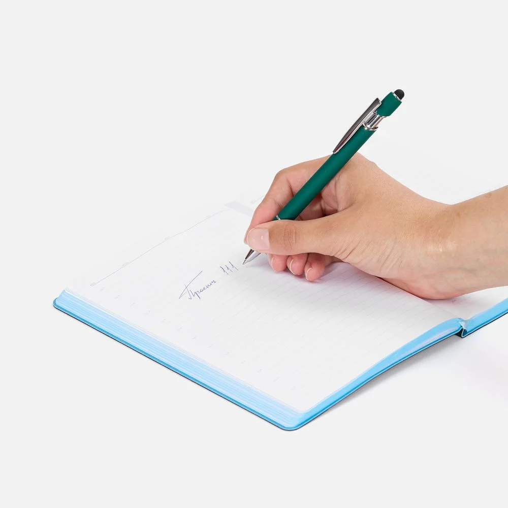 Ручка шариковая Pointer Soft Touch со стилусом зеленая - фото 4