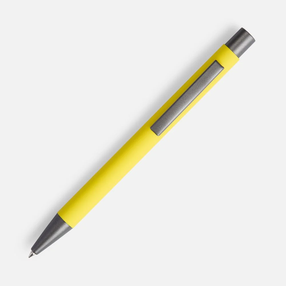Ручка шариковая Atento Soft Touch желтая - фото 2