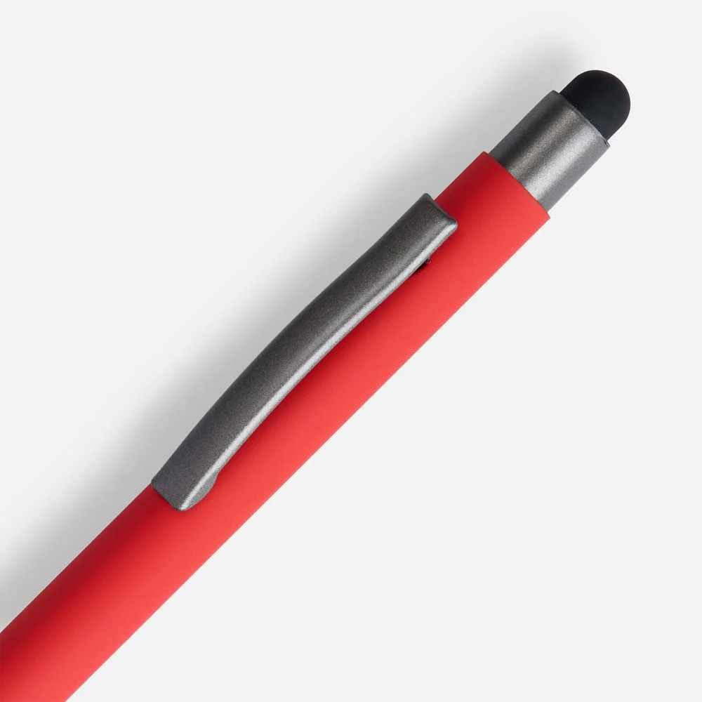 Ручка шариковая Atento Soft Touch со стилусом красная - фото 2
