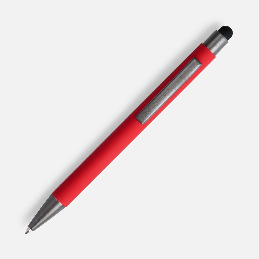 Ручка шариковая Atento Soft Touch со стилусом красная - фото 3