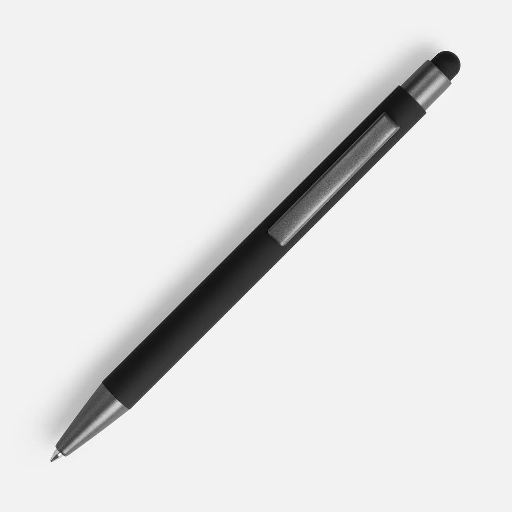 Ручка шариковая Atento Soft Touch Stylus со стилусом черная - фото 2